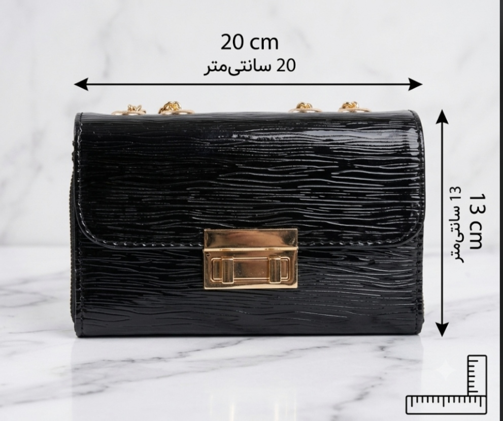 کیف زنانه مجلسی سرخونه دار قفل و یراق خارجی